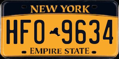NY license plate HFO9634