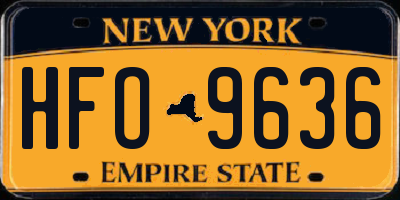 NY license plate HFO9636
