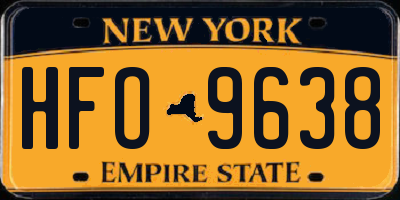 NY license plate HFO9638