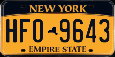 NY license plate HFO9643