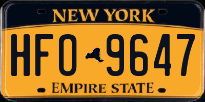 NY license plate HFO9647
