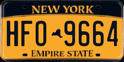 NY license plate HFO9664