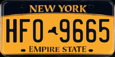 NY license plate HFO9665