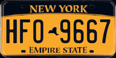 NY license plate HFO9667