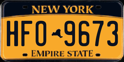 NY license plate HFO9673