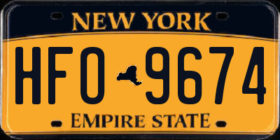 NY license plate HFO9674