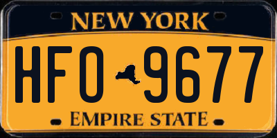 NY license plate HFO9677