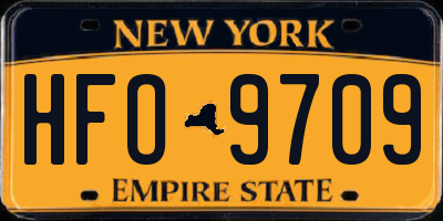 NY license plate HFO9709