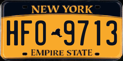NY license plate HFO9713