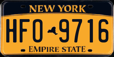 NY license plate HFO9716