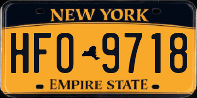 NY license plate HFO9718