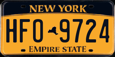 NY license plate HFO9724