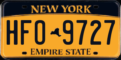 NY license plate HFO9727