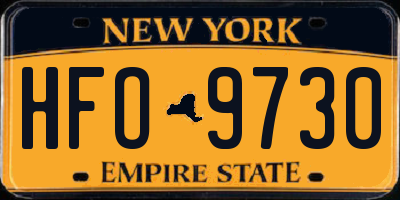 NY license plate HFO9730