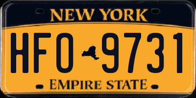 NY license plate HFO9731