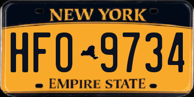 NY license plate HFO9734