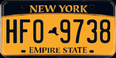 NY license plate HFO9738