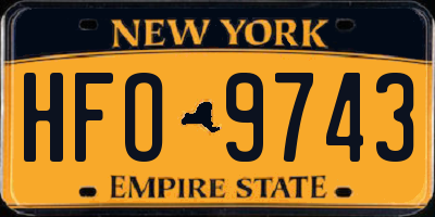 NY license plate HFO9743