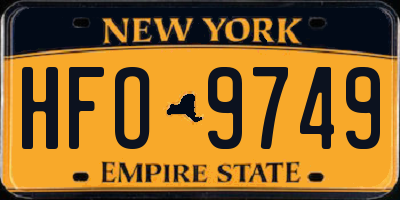 NY license plate HFO9749