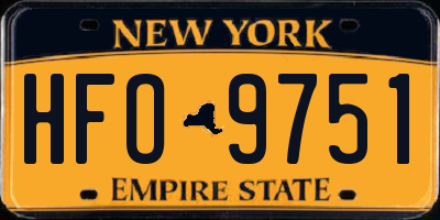 NY license plate HFO9751