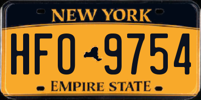 NY license plate HFO9754