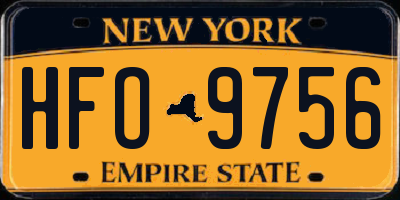 NY license plate HFO9756