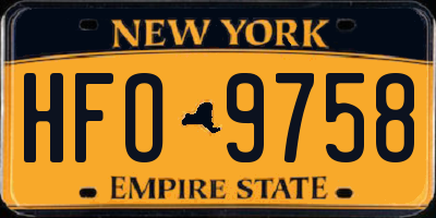 NY license plate HFO9758