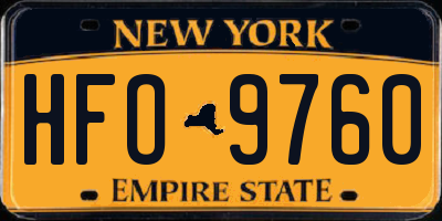 NY license plate HFO9760