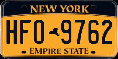 NY license plate HFO9762