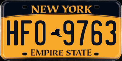 NY license plate HFO9763