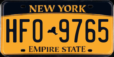 NY license plate HFO9765
