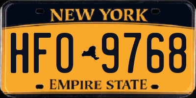 NY license plate HFO9768