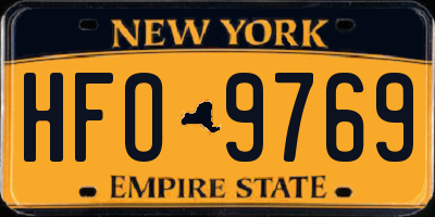 NY license plate HFO9769
