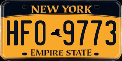 NY license plate HFO9773