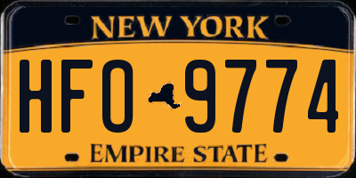 NY license plate HFO9774