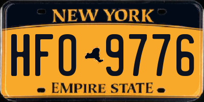 NY license plate HFO9776