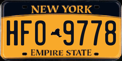 NY license plate HFO9778
