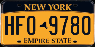 NY license plate HFO9780