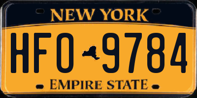 NY license plate HFO9784