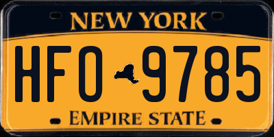 NY license plate HFO9785