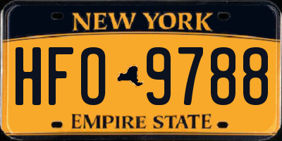 NY license plate HFO9788