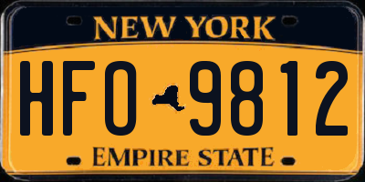 NY license plate HFO9812