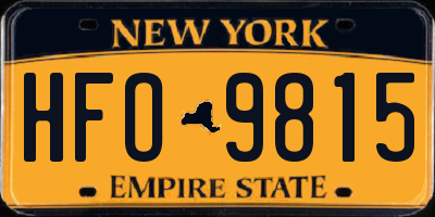 NY license plate HFO9815