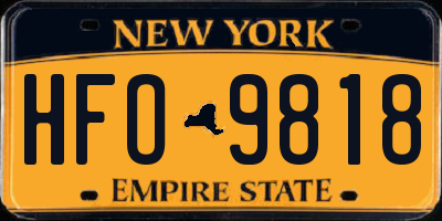 NY license plate HFO9818