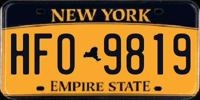 NY license plate HFO9819