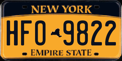 NY license plate HFO9822