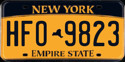 NY license plate HFO9823