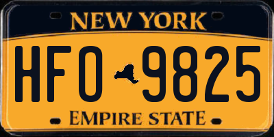 NY license plate HFO9825