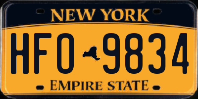 NY license plate HFO9834