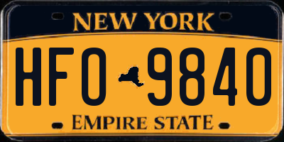 NY license plate HFO9840